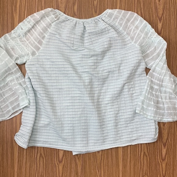 Lucky Brand babydoll baby blue embroidered boho top XS - Picture 8 of 10